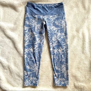 Prana XS Light Blue and Gray Tropical Leggings